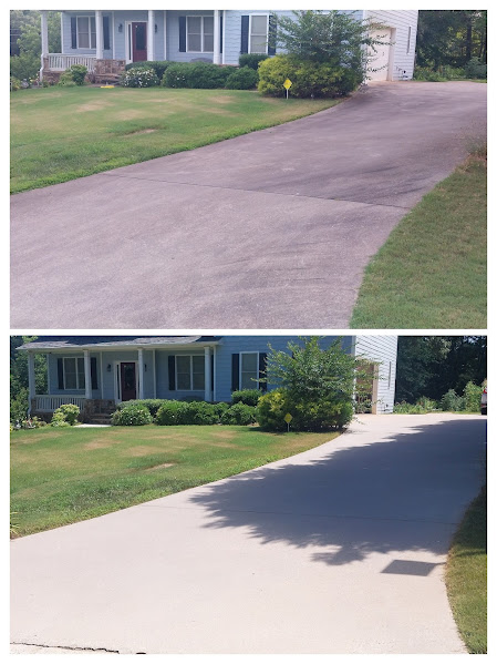 DIRTY DAWSONVILLE DRIVEWAY AND SIDEWALK LIKE NEW AGAIN!